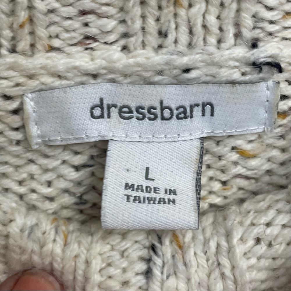 Dressbarn Turtleneck Sweater Womens Large wool blend cream multicolor - Picture 3 of 12